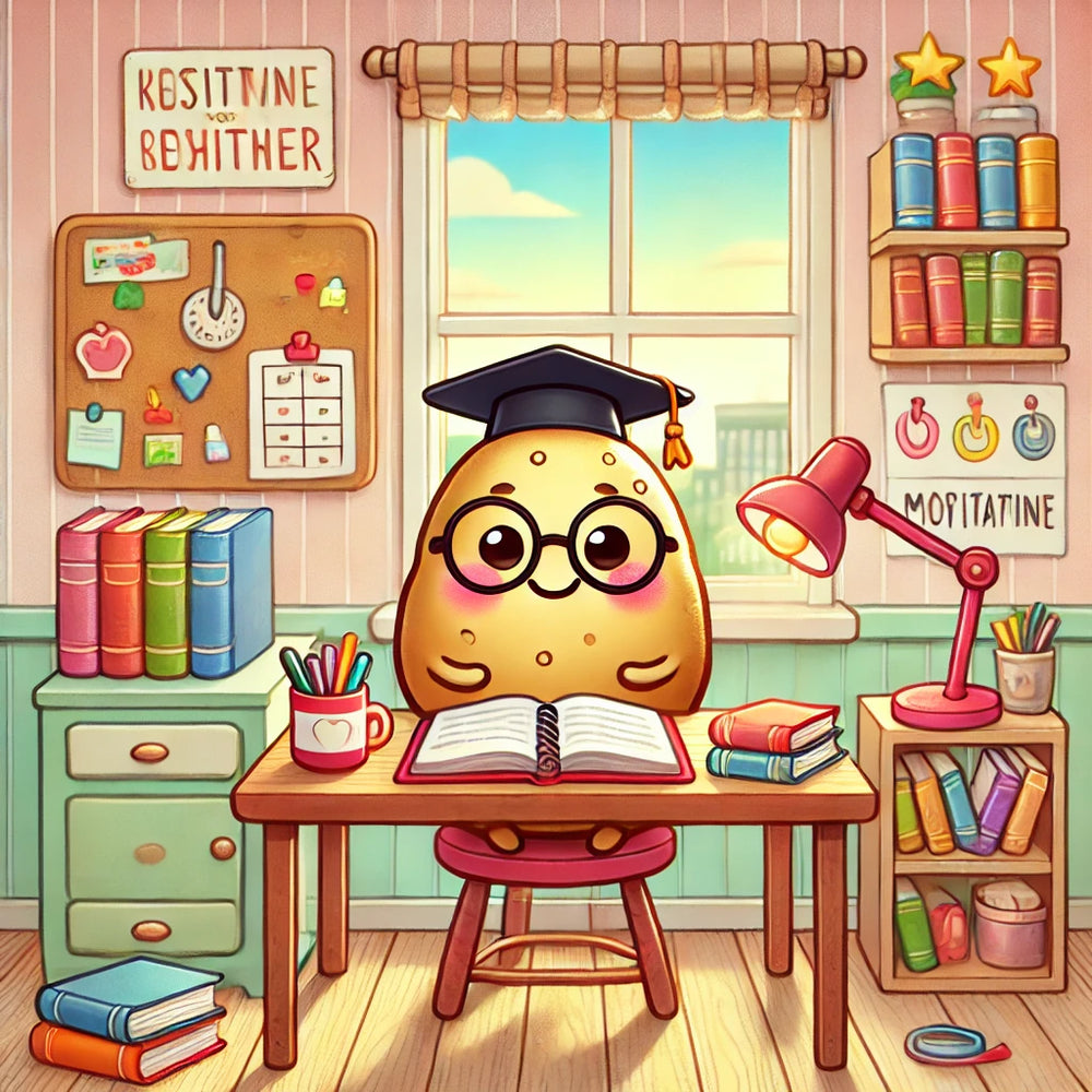La Patate Studieuse : L'Art de Réviser avec le Sourire