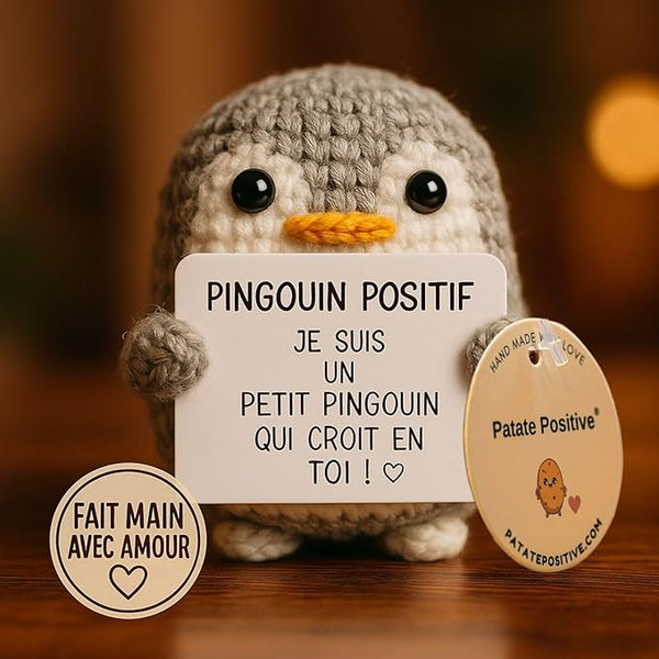 Cadeau de poche pingouin de poche, joli petit pingouin souvenir avec carte de message, mini pingouin mignon cadeau d'encouragement souvenir, décoration mignonne de poche pingouin, câlin de poche