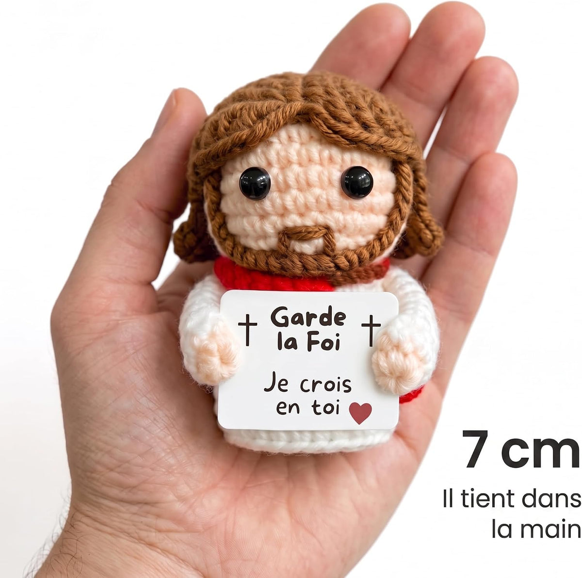 Jésus Bienveillant tenu dans une main – environ 7 cm