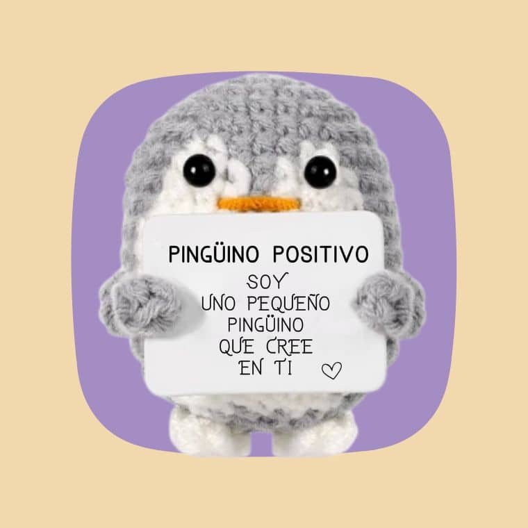  Pingüino Positivo | Regalo Original y Divertido | Idea divertida para la fiesta | Cumpleaños Hombre Mujer Pareja Adolescente | Objeto de colega de oficina | Peluche infantil para niñas y niños | Muñeca de humor y motivación
