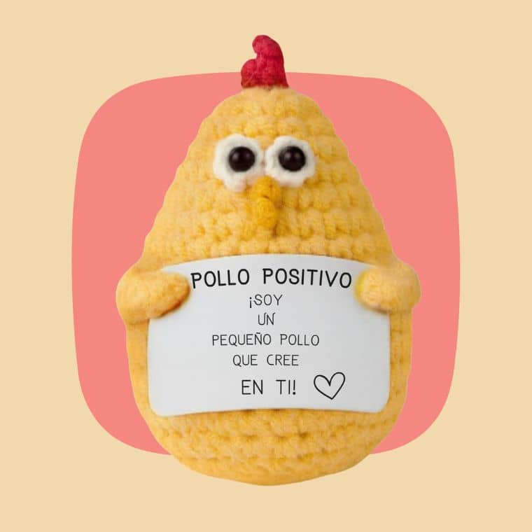 Pollo Positivo | Regalo Original y Divertido | Idea Graciosa | Cumpleaños Hombre Mujer Adolescente | Objeto para Compañeros de Trabajo y Oficina | Peluche Curioso | Gadget Útil y Divertido | Muñeco de Humor y Motivación