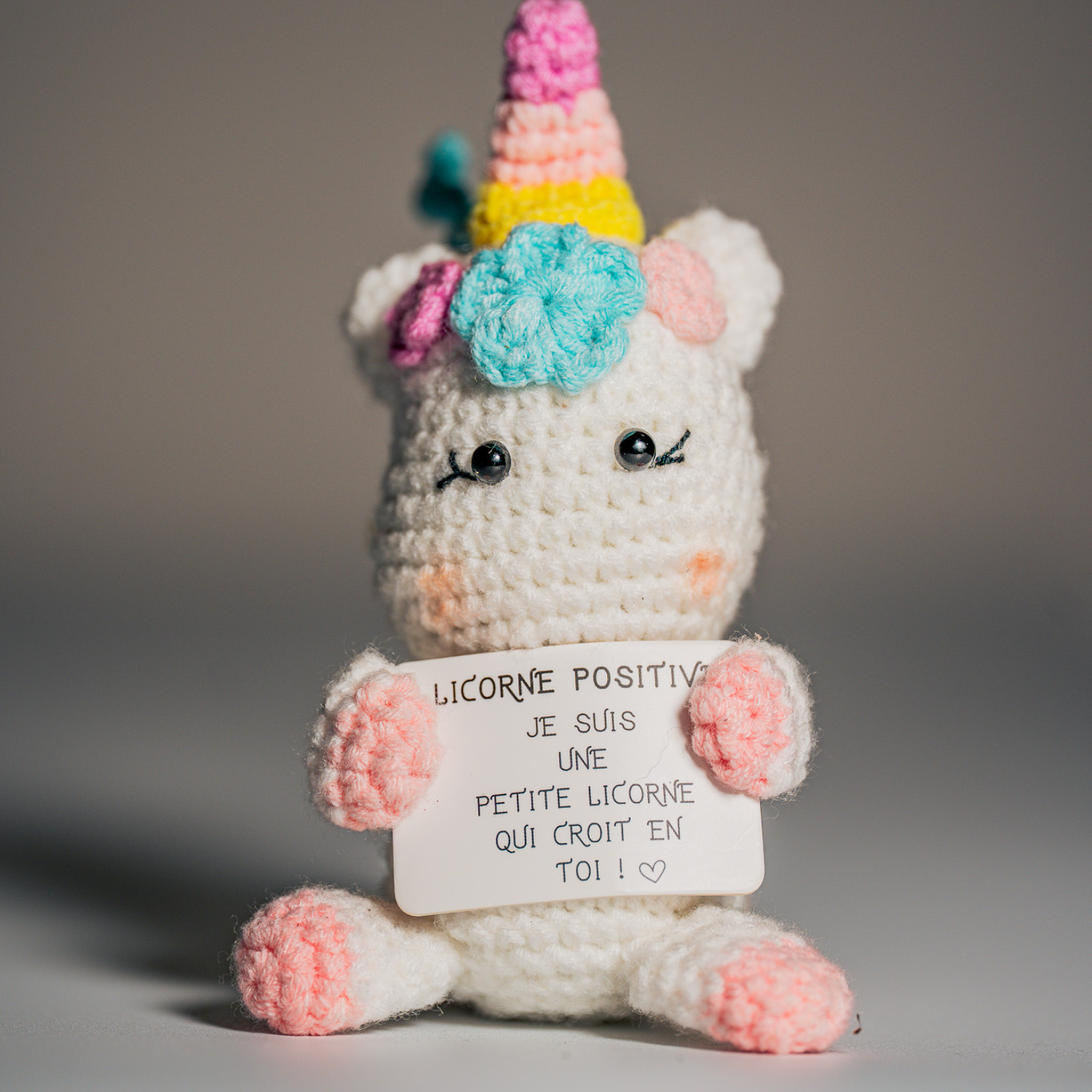 Poupée Tricotée Porte-bonheur Avec Message Positif - Cadeau Réconfortant Pour Amis Ou Famille
